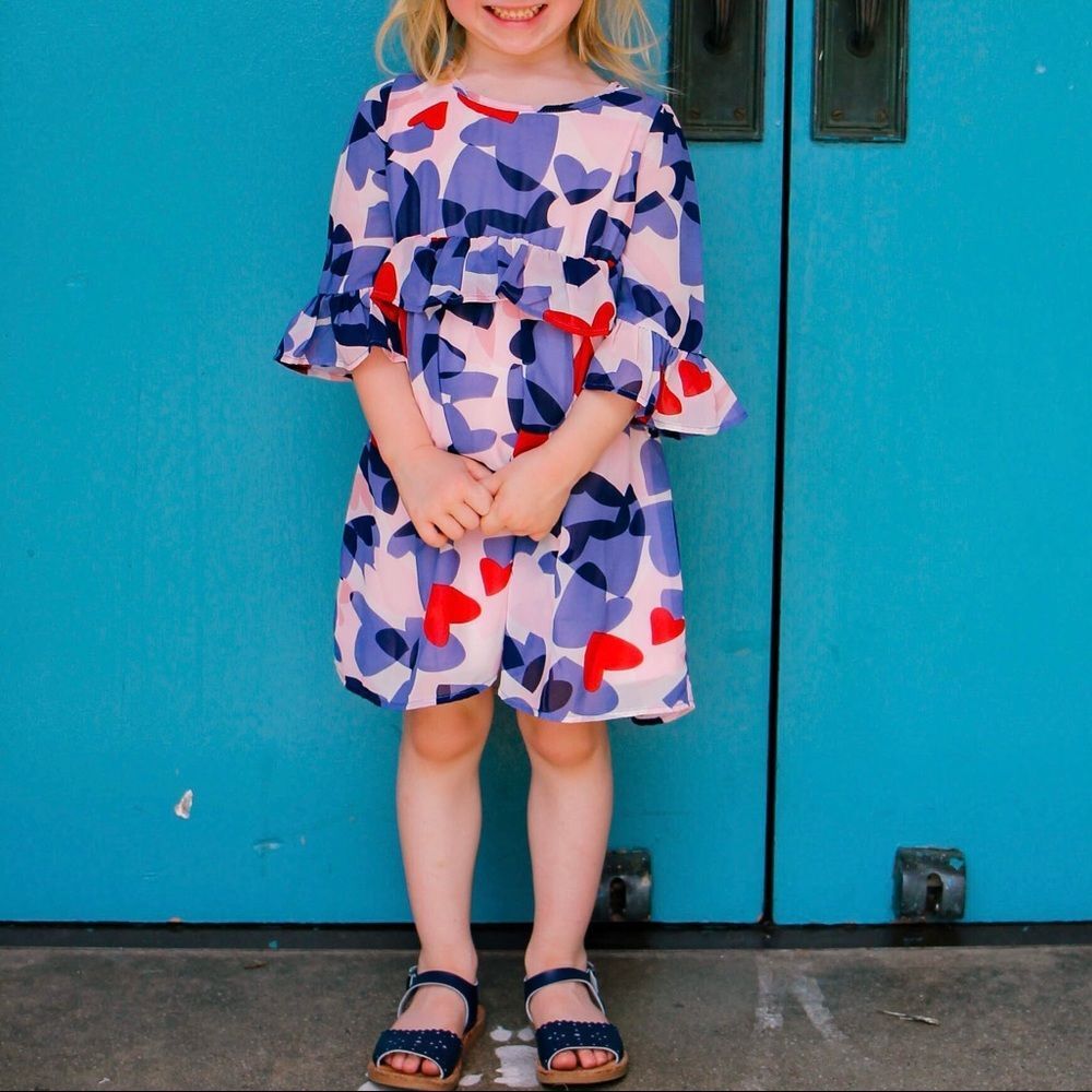 Kate Spade Colorful Heart Pattern Kids Dress Size 6
